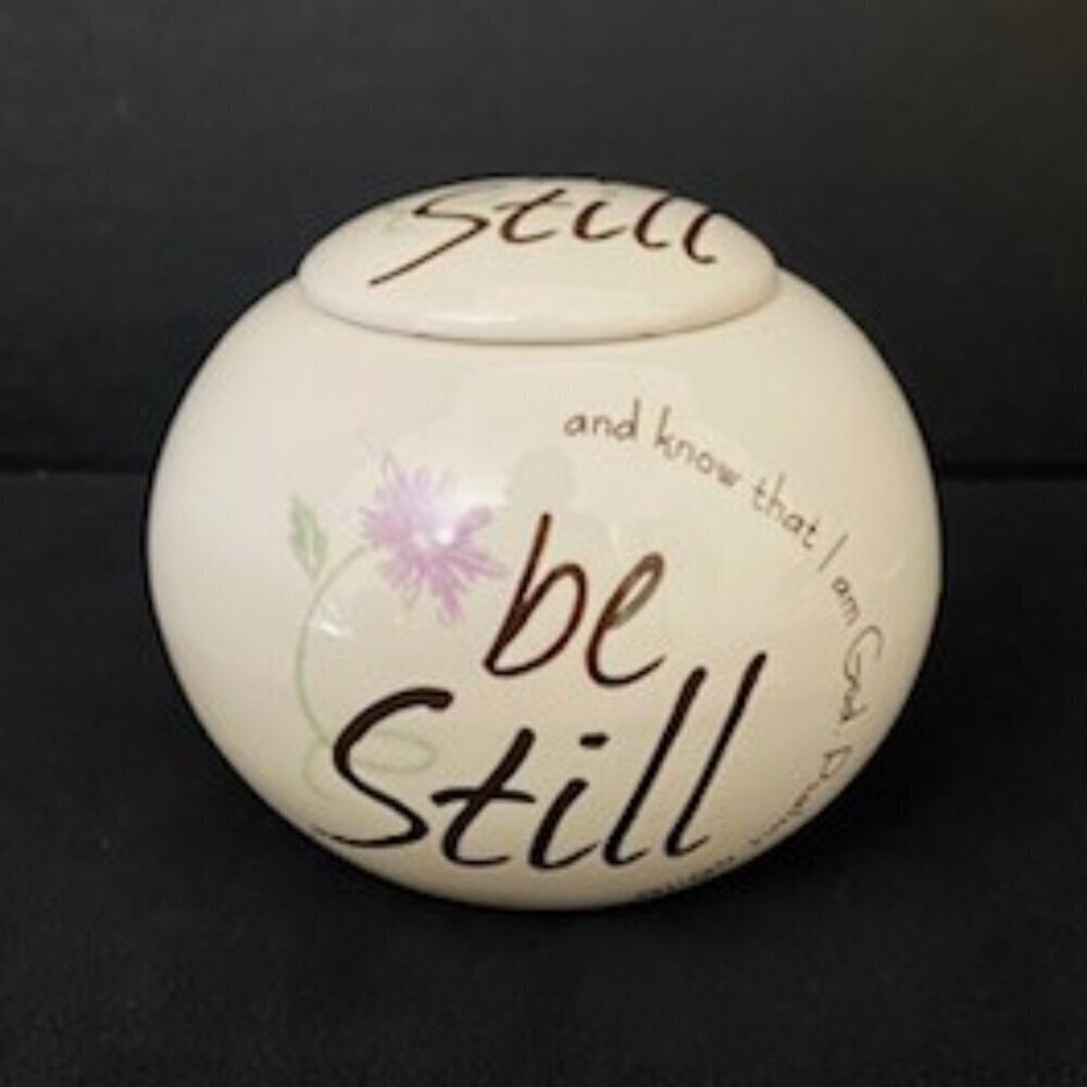 Carson Round‎ Ceramic Candle Holder Psalms 46:10 Be Still and Know That I am God